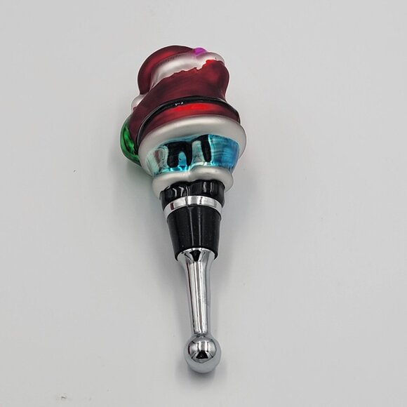 Hand-Blown glass Santa Claus Wine Bottle Stopper With Gift Box - Picture 3 of 7